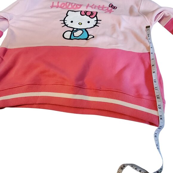 Hello Kitty Color Block Sweatshirt Soft Pink Pastel Kawaii Graphic Pullover S XL - Picture 4 of 7